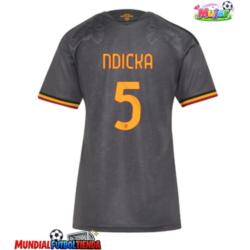 Camiseta AS Roma Evan Ndicka #5 Tercera Equipación Replica 2026-27 para mujer mangas cortas